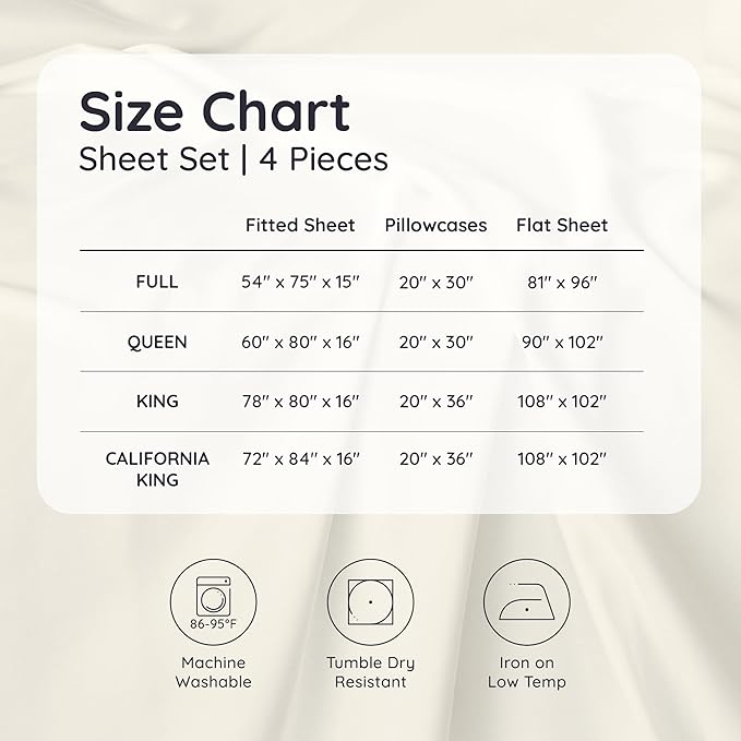 Bambaw 100% Viscose Derived from Bamboo Sheets Queen Size Set – 4pcs Cooling Sheet Set, Super Soft Sheets Queen Size, Luxury Bed Sheets, Deep Pocket Fits Up to 16'' Mattresses (Charcoal)