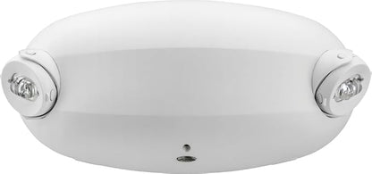 Lithonia Lighting Quantum Emergency Light, Contemporary Commercial LED Emergency Lights with 2 Aimable Lamp Heads, Ceiling or Wall Mount, White Thermoplastic, 120/277V Dual Voltage (ELM2L M12)