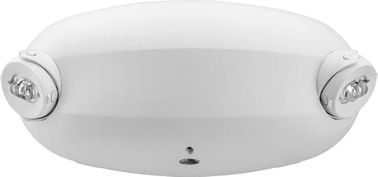 Lithonia Lighting Quantum Emergency Light, Contemporary Commercial LED Emergency Lights with 2 Aimable Lamp Heads, Ceiling or Wall Mount, White Thermoplastic, 120/277V Dual Voltage (ELM2L M12)