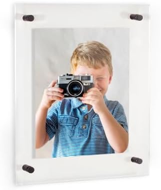 ArtToFrames 14x28 Inch Double Panel Floating Acrylic Picture Frame (Full Frame is 18x32) comes with Black Standoff Hardware, Made in the USA, 1 Pack