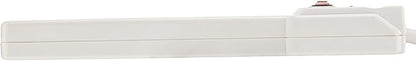 Amazon Basics Surge Protector Power Strip, 6-Outlet with 200J Protection, 2ft Extension Cord, Rectangle, White (2 Pack)