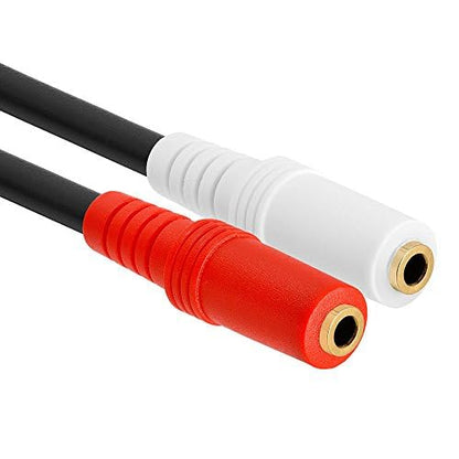 Cmple - 3.5mm Audio Stereo Y Splitter Extension Cable 3.5mm Male to 2 Ports Female Headset Splitter Adapter, Headp