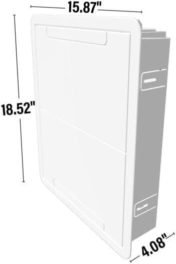 Legrand - OnQ Cable Management, In-Wall Media Box, Dual Purpose Structured Wiring Enclosure, TV Home Theater Recessed Storage Box, 17 Inch, White, ENP1700NA
