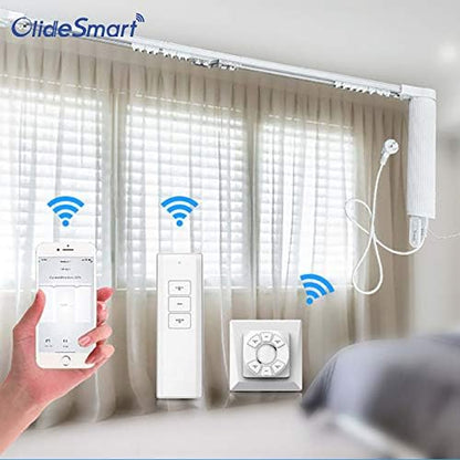 OlideSmart DIY WiFi Smart Automatic Curtain Motor Track System, Automatic Curtain Motor, Blinds Tracks, Length can be Customized (White, 7.2m)