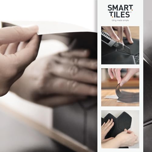 SMART TILES Peel and Stick Backsplash - 10 Sheets of 10.95" x 9.70" - 3D Adhesive Peel and Stick Tile Backsplash for Kitchen, Bathroom, Wall Tile, Fondi