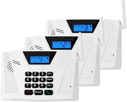 Intercoms Wireless for Home, Hands Free Intercom Upgrade, Full Duplex Two Way Real time Wireless Intercom System 5300ft with Automatic Answer Group Call Function Fit for Hotel Office Store(3Packs)
