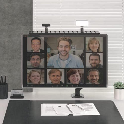 Mount Plus MDS12-2 All-In-One VESA Compatible Monitor Shelf for Device Organizer | Perfect for Online Meetings and Live Streaming Such As Cameras, Microphones, Spotlights, Webcams | Height Adjustable