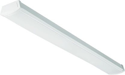 Lithonia Lighting 4 Foot LED Light Fixture, Low-Profile LED Wraparound Flush Mount Ceiling Light, 4000K Cool White, 120V, 48-Inch (FMLWL 48 840)