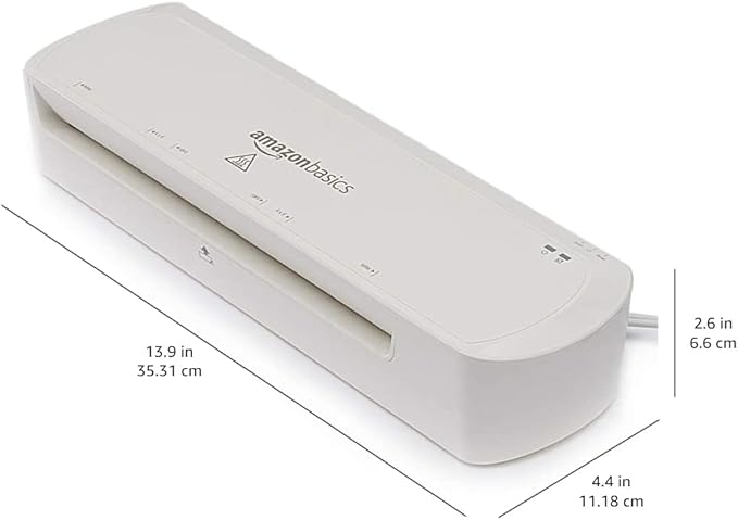 Amazon Basics 9 inch Thermal Laminator Machine for Documents and Photos, Easy to Use for Home Office or School, White