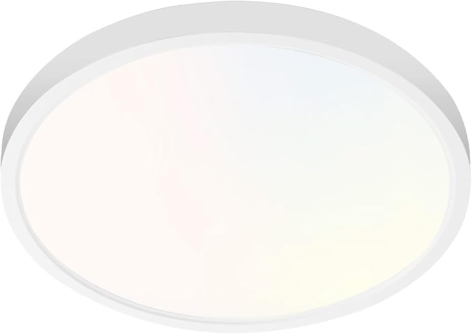 hykolity 9 Inch Selectable CCT LED Round Flat Panel Light, 18W 1800LM 3000K/4000K/5000K, Edge-Lit Flush Mount Ceiling Light Fixture for Kitchen, Bedroom, Laundry and Closet Room, White