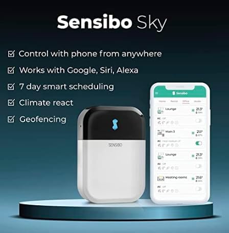 Sensibo Sky 3 Pack, Smart Home Air Conditioner System - Quick & Easy Installation. Maintains Comfort with Energy Efficient App - Automatic On/Off. Wifi, Alexa and Siri.