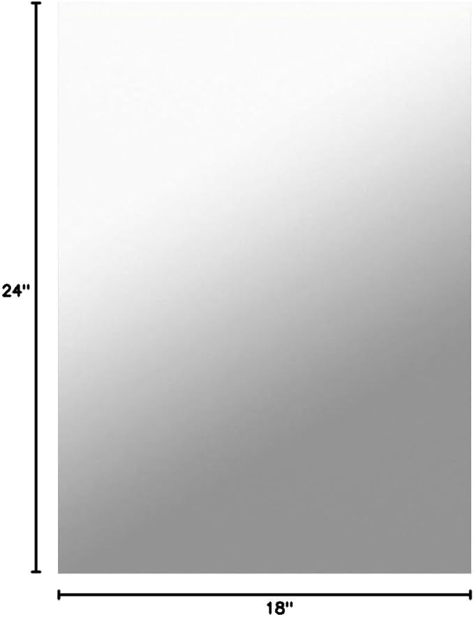 Mirrorons Frameless Wall Mirror 18" x 24", Modern Rectangle Bathroom Mirrors for Wall with Polished Edge, Horizontally or Vertically. Upgraded Shatterproof Mirror, Entryways, Bathroom, Gym.