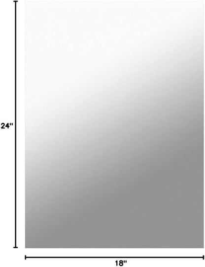 Mirrorons Frameless Wall Mirror 18" x 24", Modern Rectangle Bathroom Mirrors for Wall with Polished Edge, Horizontally or Vertically. Upgraded Shatterproof Mirror, Entryways, Bathroom, Gym.