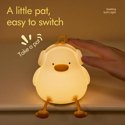 ATSUI Night Light for Kids, Squishy Duck Design, 3 Level Dimmable, Silicone Construction