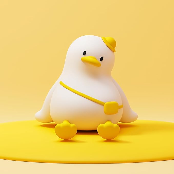 ATSUI Duck Night Light, Cute LED Squishy Novelty Animal Night Lamp, Food Grade Silicone, 3 Level Dimmable Rechargeable Nursery Nightlight for Breastfeeding Toddler Baby Kids, Cute Gifts for Kids