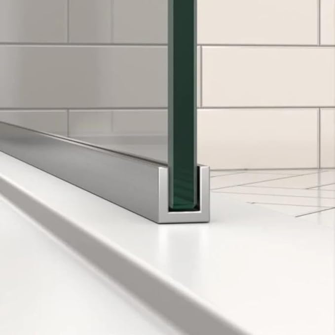 Fixed Glass Shower Panel for Bathroom - 3/8'' Thick Clear Tempered Frameless Glass Shower Door, 30" x 76" Hard Water Resistant with Chrome Finish - By Yana Glass and Mirror