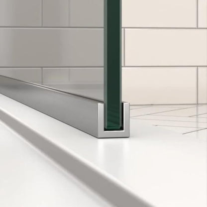 Fixed Glass Shower Panel for Bathroom - 3/8'' Thick Clear Tempered Frameless Glass Shower Door, 30" x 76" Hard Water Resistant with Chrome Finish - By Yana Glass and Mirror