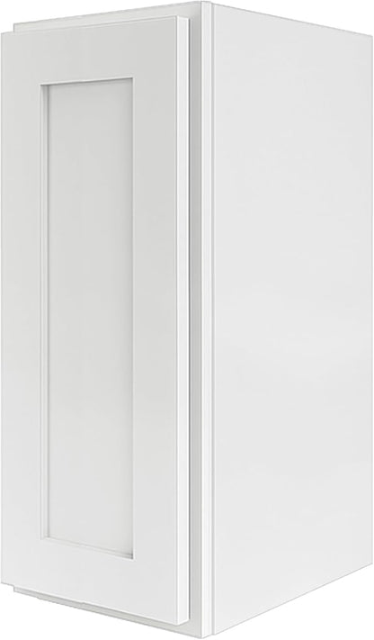 Wall Kitchen Cabinets, RTA Cabinets, White Shaker Cabinet, Wall Mounted, RTA Upper Cabinet, Modern for Kitchen and Bathroom with Door (White, 12" W x 36" H x 12" D)