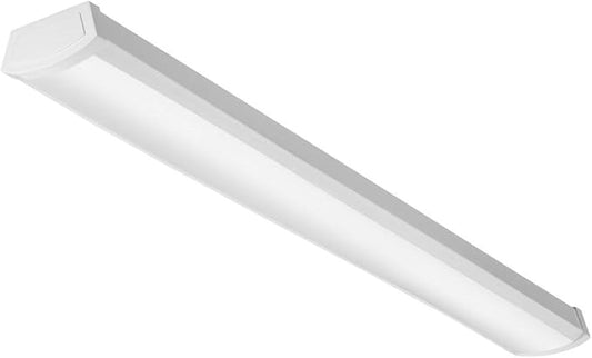 Lithonia Lighting 4 Foot LED Light Fixture, Low-Profile LED Wraparound Flush Mount Ceiling Light, 3500K Neutral White, 120V, 48-Inch (FMLWL 48 835)