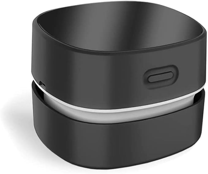 ODISTAR Desktop Vacuum Cleaner,Mini Table dust Sweeper Energy Saving,High Endurance up to 400 mins,Cordless&360º Rotatable Design for Cleaning Hairs,Crumbs,Computer Keyboard (Black Charging)