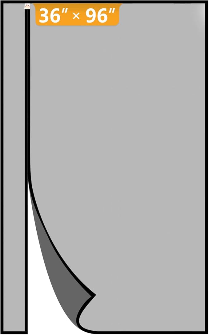 Yotache Reversible Left Right Side Opening Tall Magnetic Screen Door Fits Door Size 36 x 96, Reinforced Polyester Mesh, Actual Screen Size 38" x 97" Black