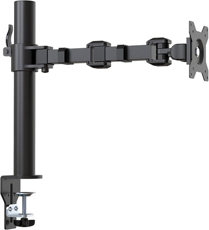 Amazon Basics Single Computer Monitor Stand with Tilt and Rotation, Height Adjustable VESA Desk Arm Mount, Steel, 30 inches, Black