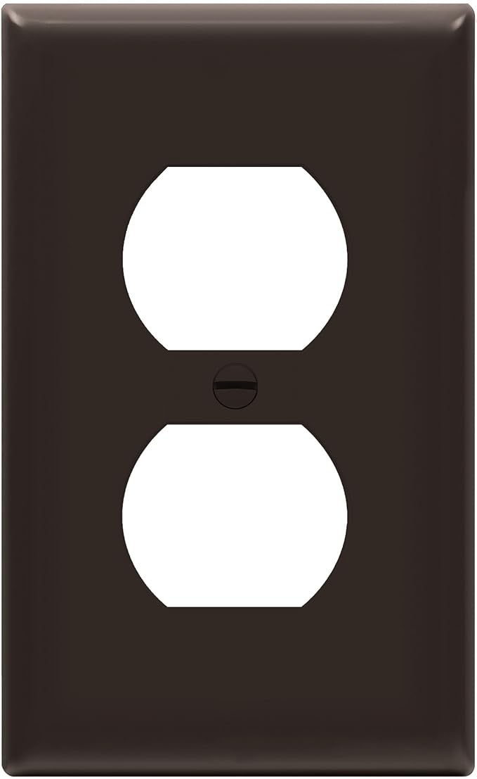 ENERLITES Duplex Receptacle Outlet Wall Plate, Gloss Finish, Size 1-Gang 4.50" x 2.76", Unbreakable Polycarbonate Thermoplastic, UL Listed, 8821-BR, Brown