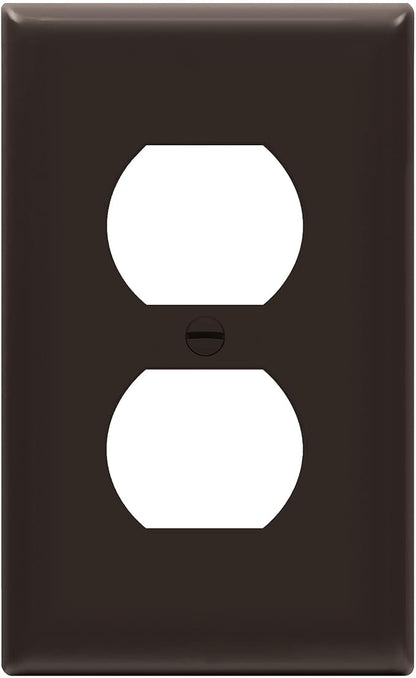 ENERLITES Duplex Receptacle Outlet Wall Plate, Gloss Finish, Size 1-Gang 4.50" x 2.76", Unbreakable Polycarbonate Thermoplastic, UL Listed, 8821-BR, Brown