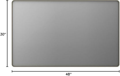 LOAAO 48”X30” Bronze Bathroom Mirrors for Vanity, Rounded Rectangle Brushed Bronze Metal Frame Mirror, Anti-Rust, Tempered Glass, Hangs Horizontally or Vertically