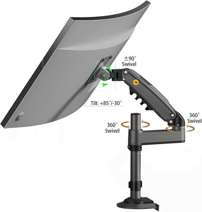 NB North Bayou Monitor Desk Mount Long Arm for Monitors Within 4.4 to 19.8lbs Ultra Wide Full Motion Swivel Height Adjustable Monitor Stand H100