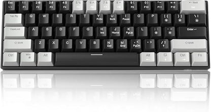 Camiysn 60% Mechanical Gaming Keyboard,Mixed Color Keycaps Gaming Keyboard with Linear Red Switches, Detachable Type-C Cable Mini Keyboard with Blue LED Light for PC/Laptop
