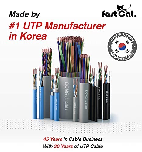fast Cat. Speaker Wire 14 Guage 4C, UL Listed & CMR/CL3R-FT4 Rated - Speaker Cable w/PVC Jacket, 100% Oxygen-Free Pure Bare Copper - (105) HighFlex 14 Guage Wire - in-Wall Use-500ft Bulk Cable, Black