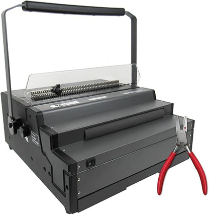 TruBind Heavy Duty Manual Coil Binding Machine with Electric Inserter | 25 Sheet Punch Capacity | Bind up to 440 Sheets | 46 Fully Disengageable Dies | 4:1 Pitch | 1-Year Warranty