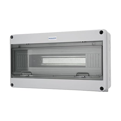 MOLLOM 18 Way Circuit Breaker MCB Distribution Protection Box with DIN Rail, IP65 Waterproof,for Indoor and Outdoor