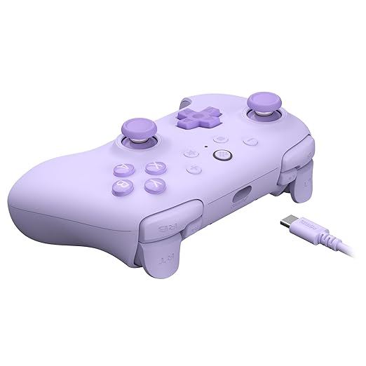 8Bitdo Ultimate 2C Hall Effect Joysticks and Hall Triggers Wired Controller for Windows PC and Android, with Remappable L4/R4 Bumpers, Turbo function & Rumble vibration (Purple)