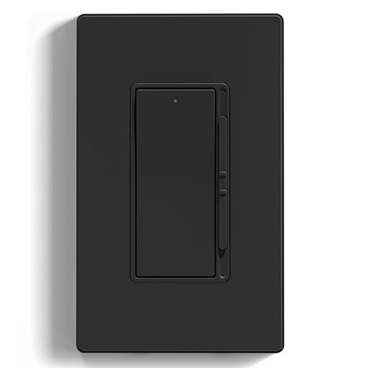 ELEGRP Digital Dimmer Light Switch for 300W Dimmable LED/CFL Lights and 600W Incandescent/Halogen, Single Pole/3-Way LED Slide Dimmer Light Switch, Wall Plate Included, UL Listed, 1 Pack, Matte Black