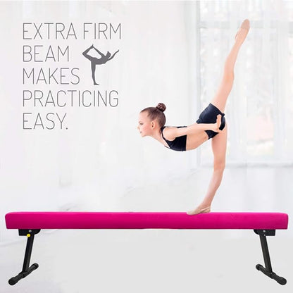 Adjustable&Foldable Gymnastics Balance Beam,6FT/8ft High-Low Level Floor Gymnastic Beam,No Tool Require, Gym Equipment for for Kids Children Girls Home Training