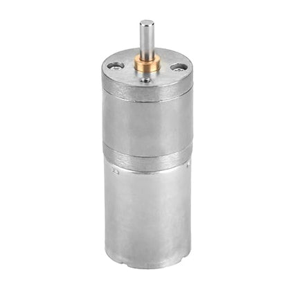 25mm DC 12V 25GA 370 Low Speed Metal Gear Motor for Electronic Locks Robots Electric Curtains and Doors Metal Gears Quiet High Performance for Mixers Monitoring Equipment and Pet Feeders