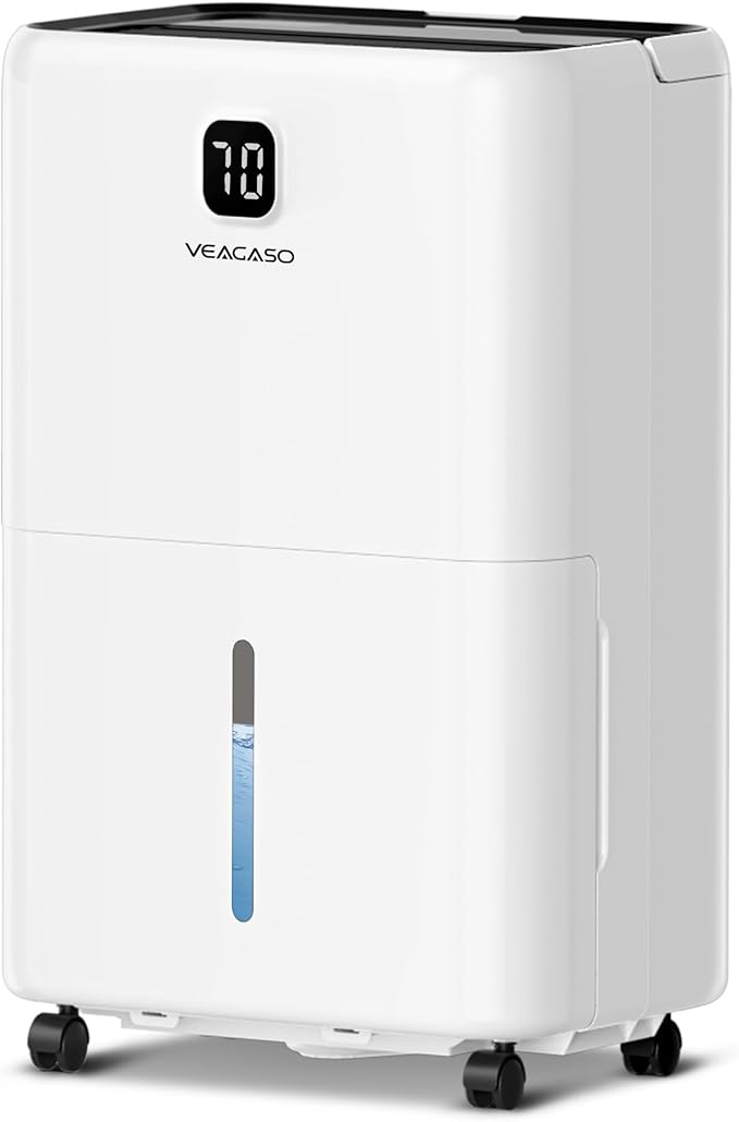 5500 Sq. Ft Dehumidifier for Basement with Drain Hose 80 Pints, VEAGASO Dehumidifiers for Home, Large Room, Bathroom, Bedroom, Three Modes, Intelligent Humidity Control, Dry Clothes, 24HR Timer