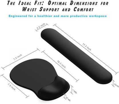 ErgoComfort Gel Wrist Rest Mouse Pad-Ergonomic Office Mousepad with Wrist Support-Non-Slip, Design Desk Accessories Mat for Home&Game Decor (09MochaSand Set)