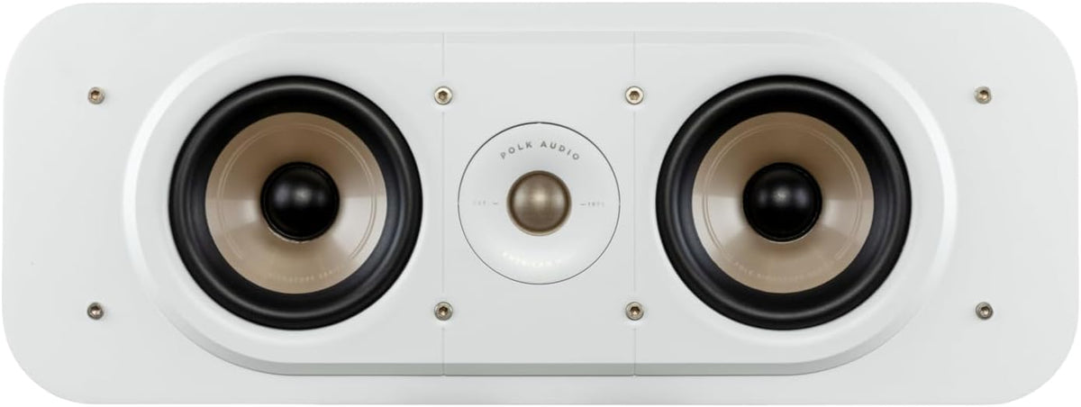 Polk Signature Elite ES30 Center Channel Speaker, Home Theater Speakers, Hi-Res Audio Certified, Dolby Atmos & DTS:X Compatible, 1" Tweeter & Two 5.25" Woofers, Dual Power Port Bass, Stunning White