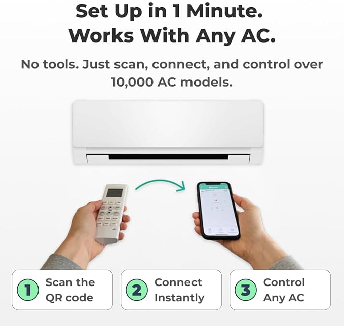 Sensibo Sky, Smart Wireless Air Conditioner Controller. Quick & Easy DIY Installation. Maintains Comfort with Energy Efficient. Automatic Wifi Thermostat Control App. Google, Alexa and Siri Compatible
