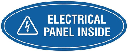 Signs ByLITA Oval Electrical Panel Inside Sign (Blue) - Large 2 Pack