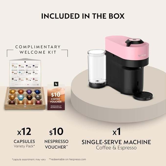 Nespresso Vertuo Pop+ Coffee and Espresso Maker by De'Longhi, Candy Pink