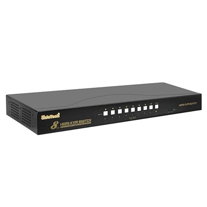 JideTech HDMI USB KVM Switch 8 Port Up to 4K@30Hz Resolution with USB 2.0 Hub Support Hotkey Mouse Switching for Linux, Windows, Mac, Unix