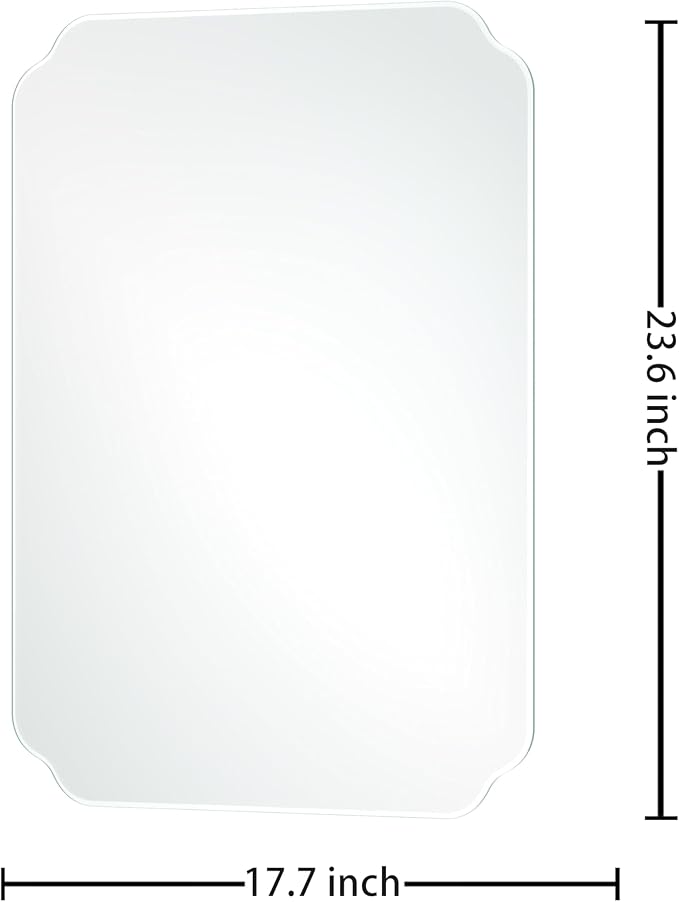 Bathroom Mirrors for Over Sink, Frameless Mirrors for Wall, 24x18 Inch Beveled Bathroom Mirror, Bathroom Vanity Mirror for Bedroom Living Room Entryway Home Decor