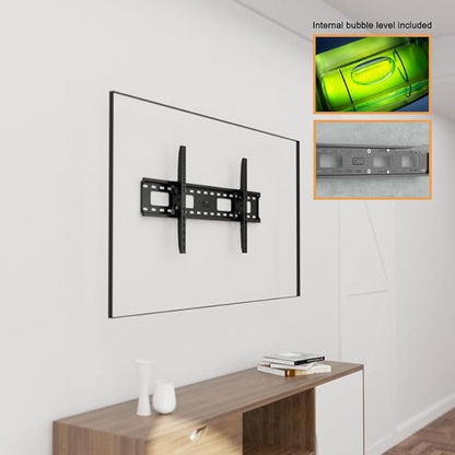 Ultra Slim Flat TV Wall Mount Bracket for Sharp PNHE651 65" Class Professional Display - PN-HE651 - Low 1.4" Profile Design, Heavy Duty Steel, Flush to Wall, Simple Install