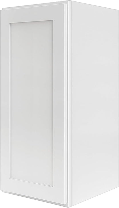 Wall Kitchen Cabinets, RTA Cabinets, White Shaker Cabinet, Wall Mounted, RTA Upper Cabinet, Modern for Kitchen and Bathroom with Door (White, 15" W x 42" H x 12" D)