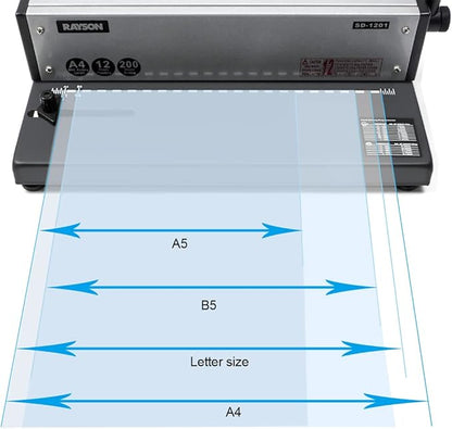 Rayson SD-1201 Binding Machine Punching and Binding with Combs Set - 21 Hole/ 200 Sheets Paper Comb Binder