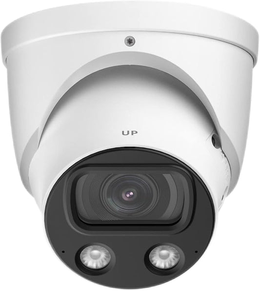 EmpireTech IPC-Color4K-T 4K Full-Color Ultra Low Light 8MP 1/1.2" CMOS Smart AI Starlight Turret IP Camera,Build-in Warm LED, Built-in Mic,Motion Detection,PoE and ePoE,IPC-Color4K-T 3.6mm White